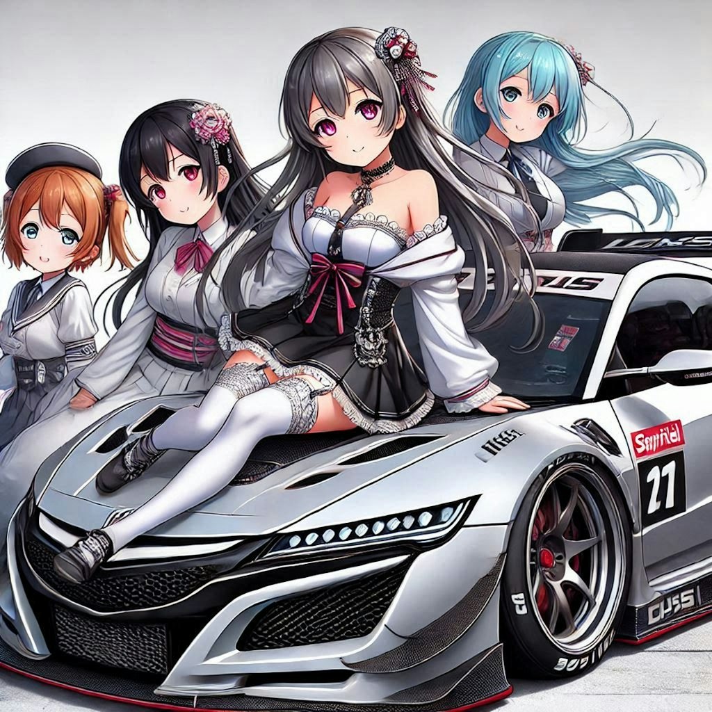 ラブライブキャラとホンダNSXレーシングカー