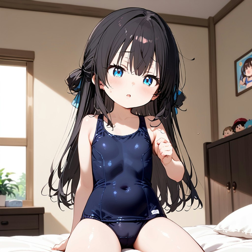 水着の小さな女の子