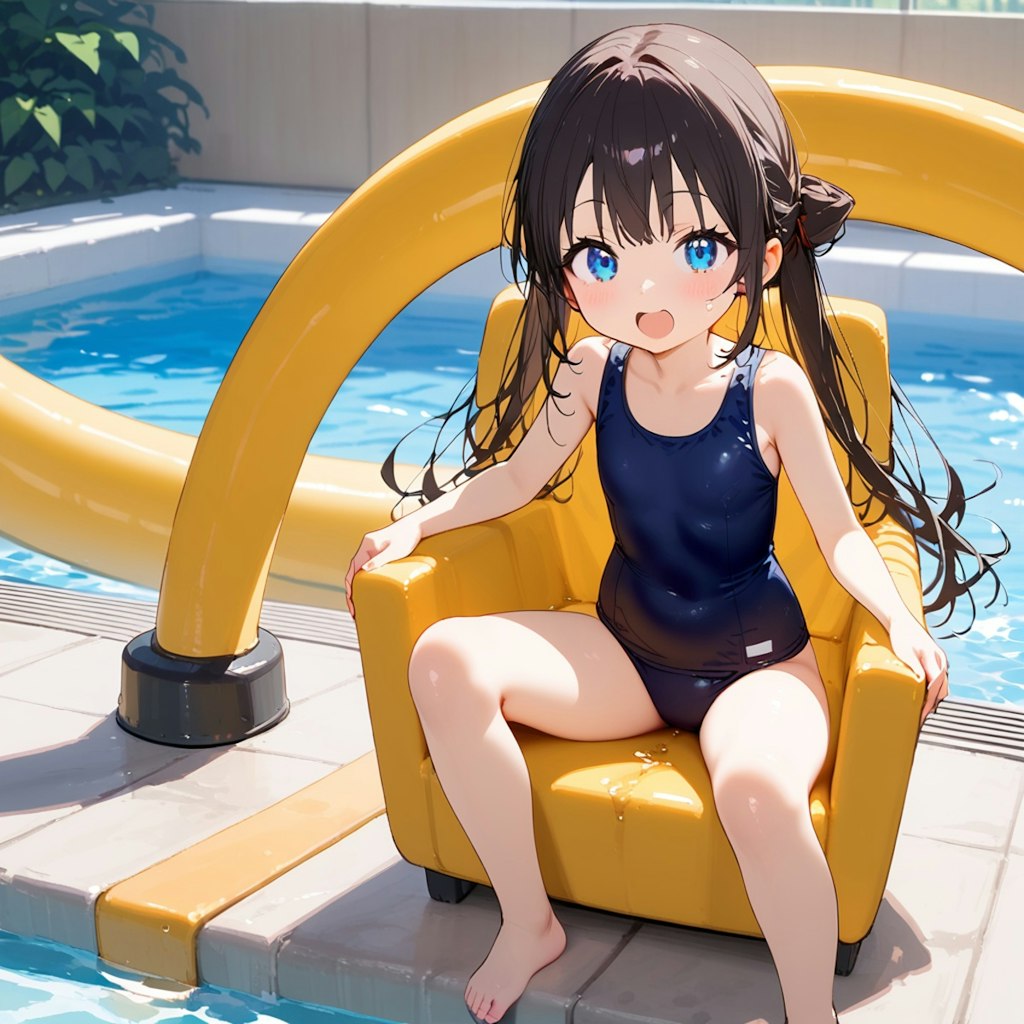 水着の小さな女の子