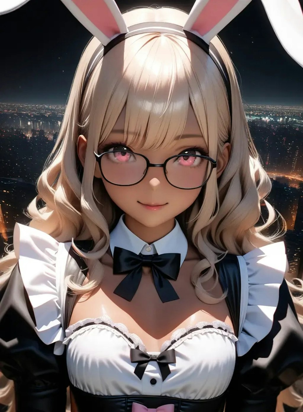 褐色うさ耳