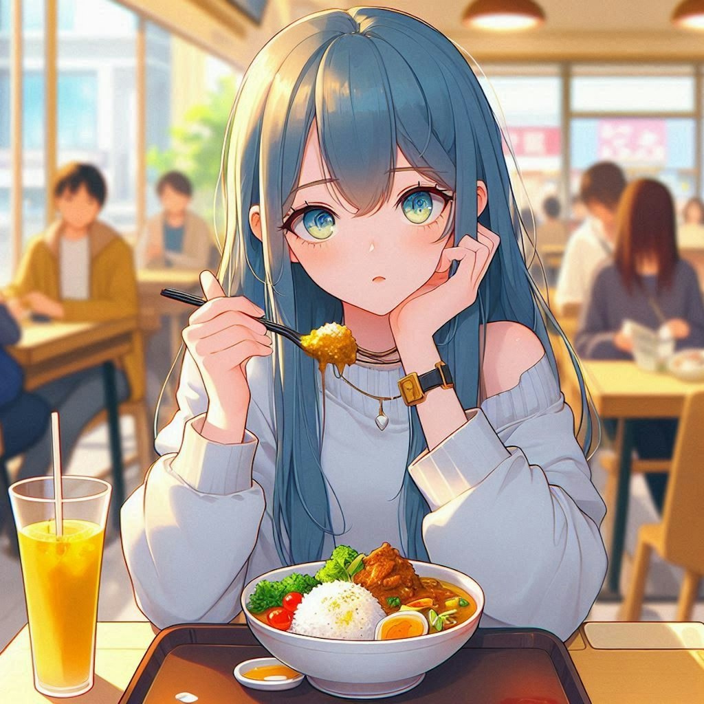 謎の食べ物を食べる少女