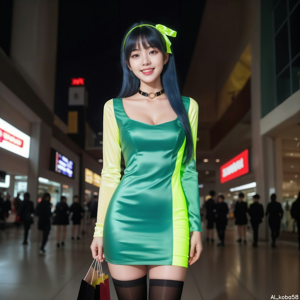 Vol115_Neon Color silk Bodycon Dress