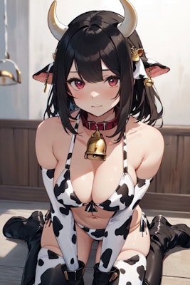かわいい牛柄ビキニちゃん