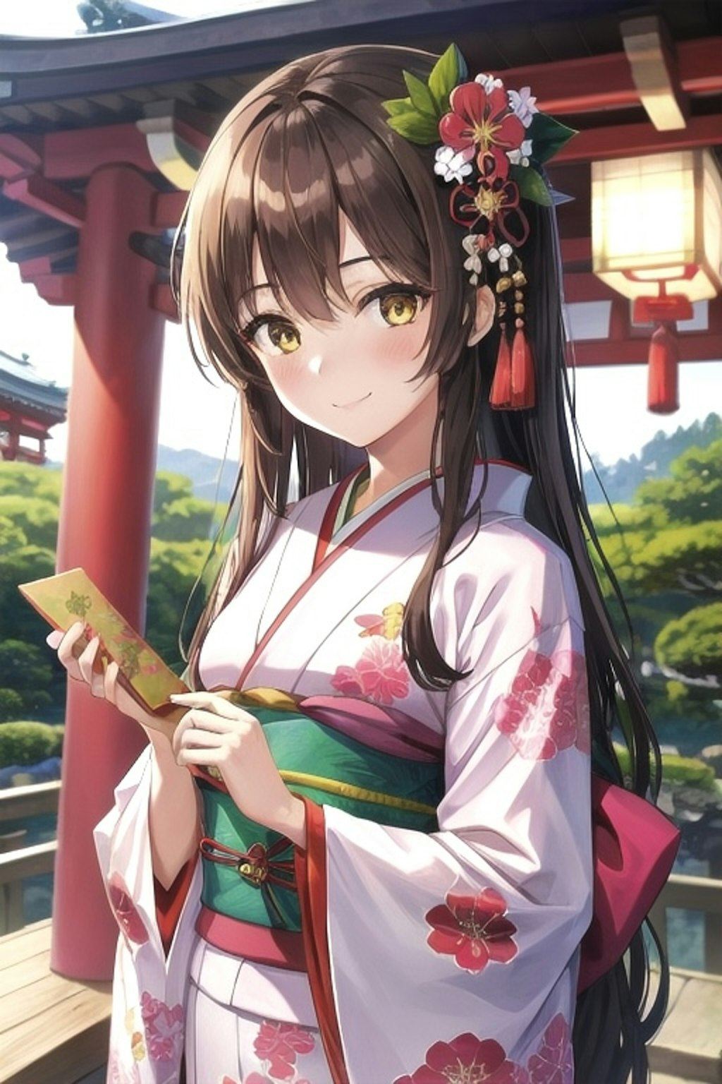 お着物で新年のご挨拶をするなごみちゃん👘🎍🌅