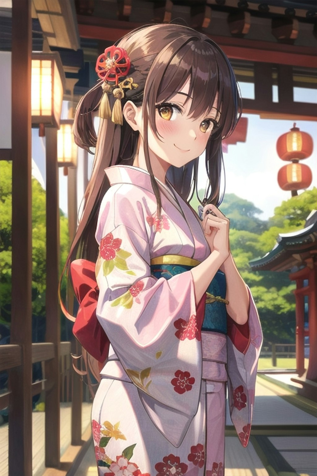 お着物で新年のご挨拶をするなごみちゃん👘🎍🌅