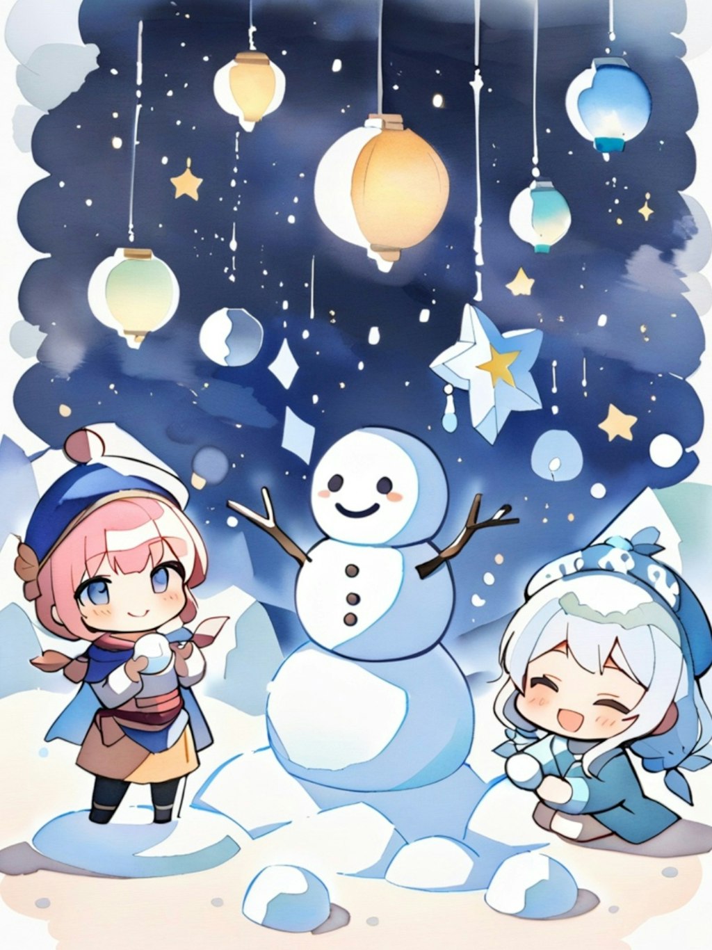 雪まつりとベレー帽ちゃん達