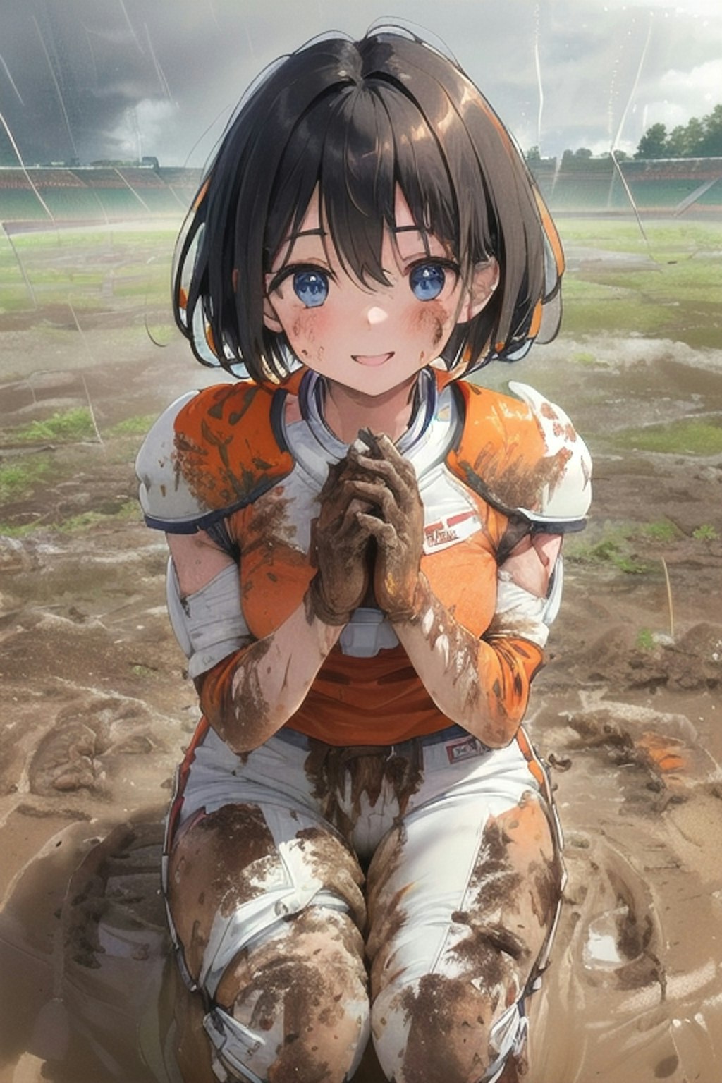 🏈泥まみれの女子アメフト 75