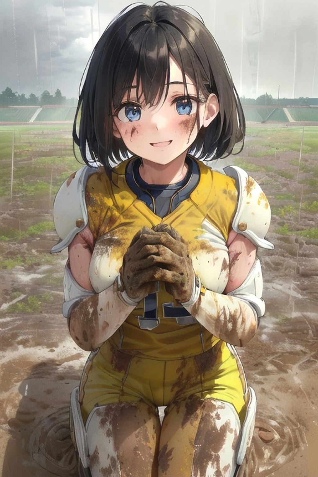 🏈泥まみれの女子アメフト 75