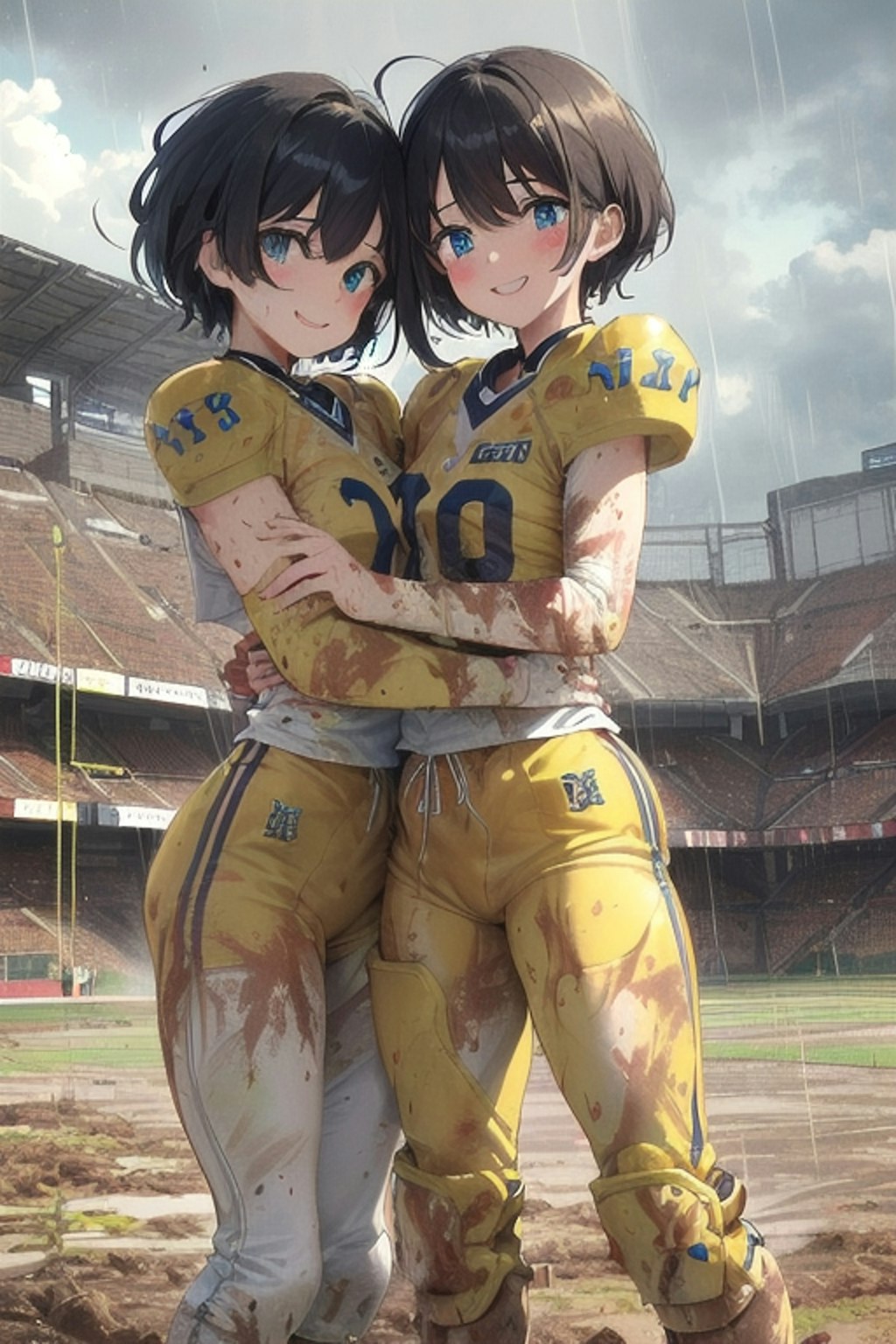 🏈泥まみれの女子アメフト 75