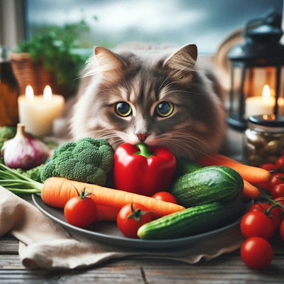 野菜を食べる猫 | の人気AIイラスト・グラビア