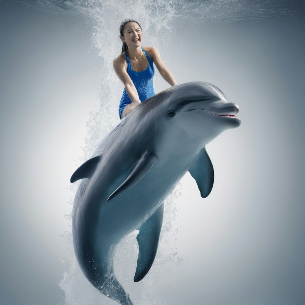 イルカとトレーナーの友情　Friendship between dolphin and trainer