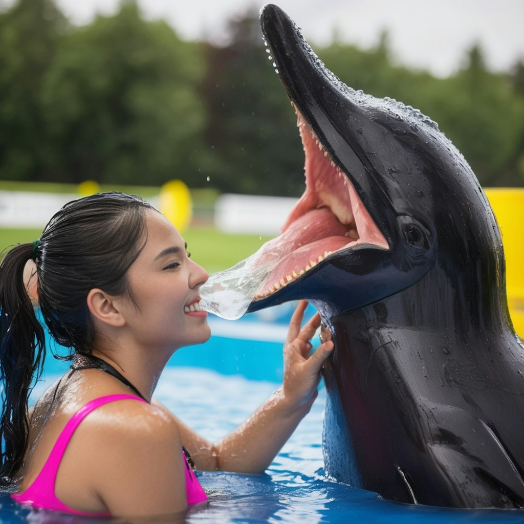 イルカとトレーナーの友情　Friendship between dolphin and trainer