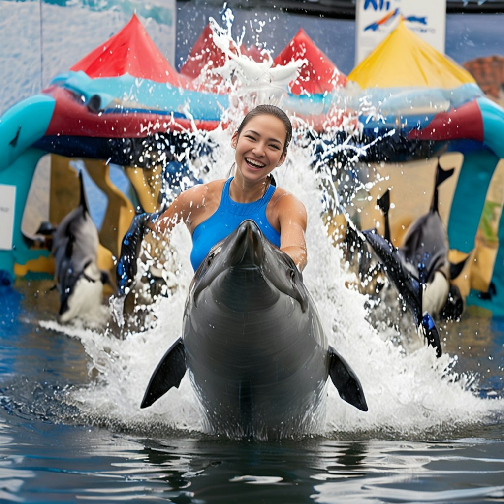 イルカとトレーナーの友情　Friendship between dolphin and trainer