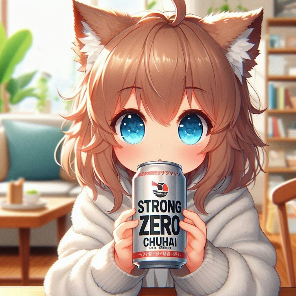 強炭酸水を飲む女の子