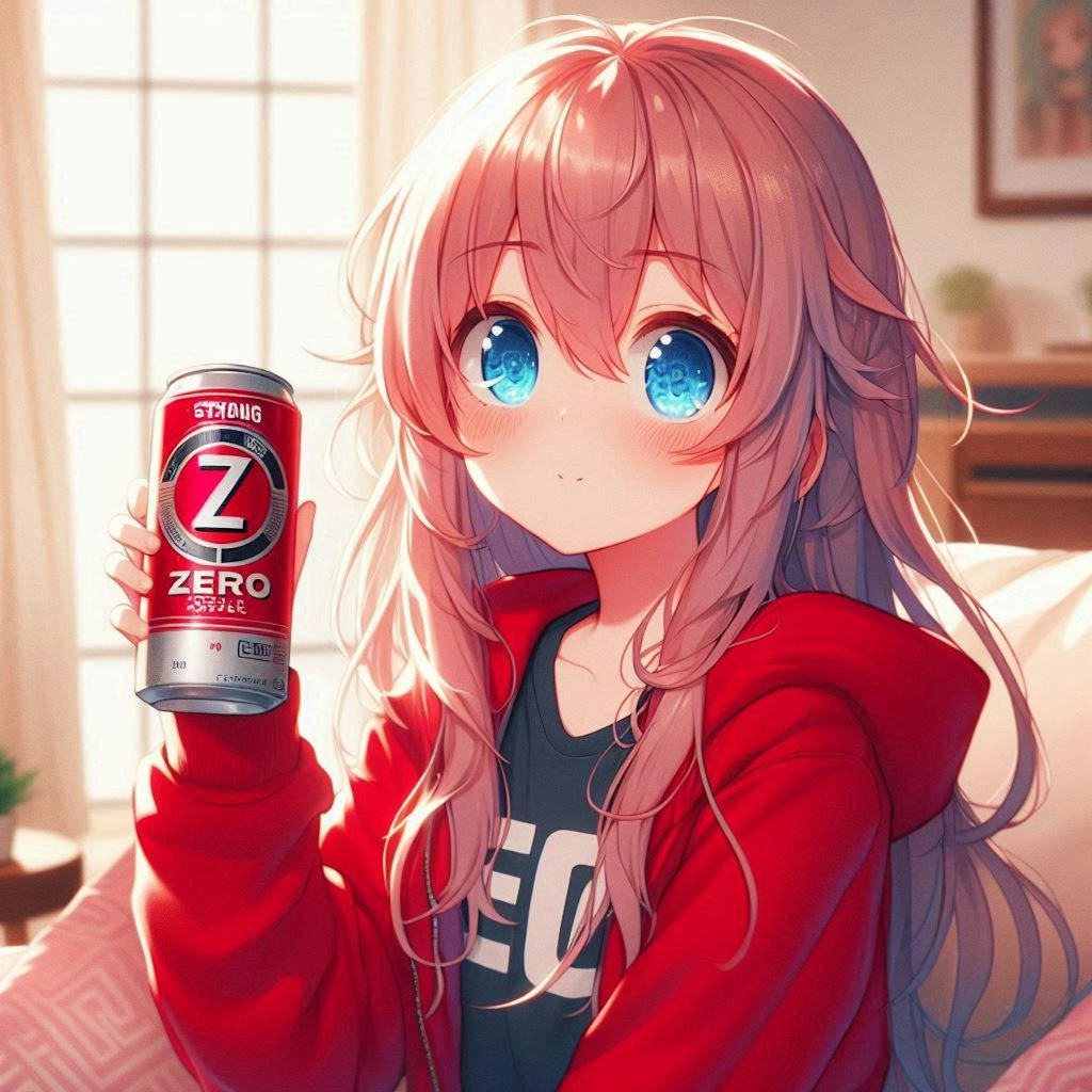 強炭酸水を飲む女の子