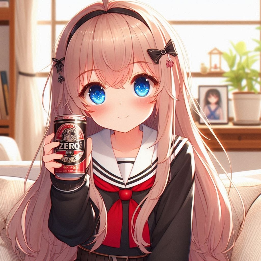 強炭酸水を飲む女の子