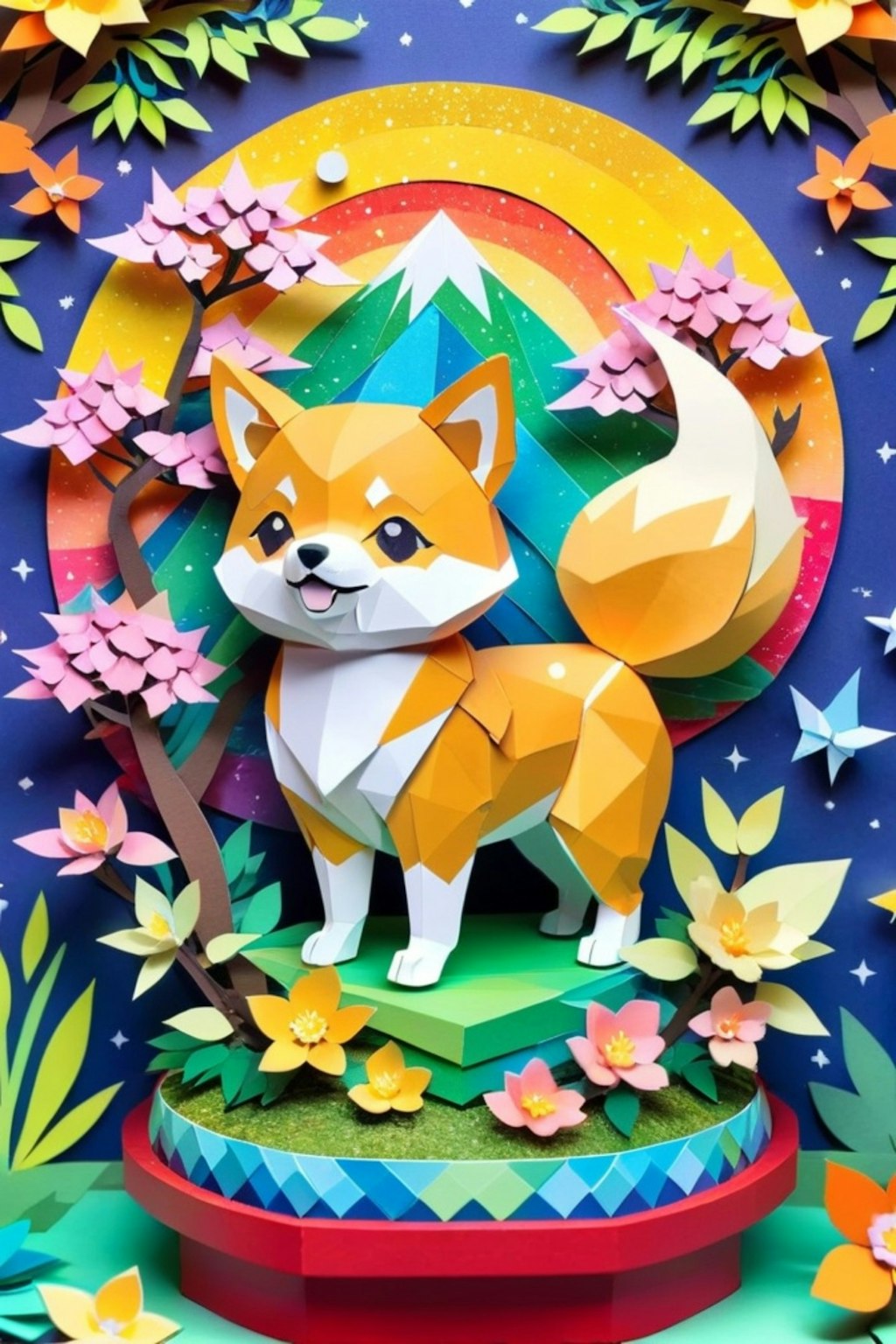 柴犬のペーパーアート
