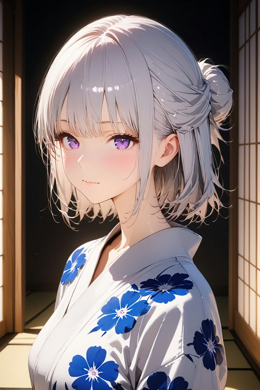 (934HQ)銀髪ちゃん和室