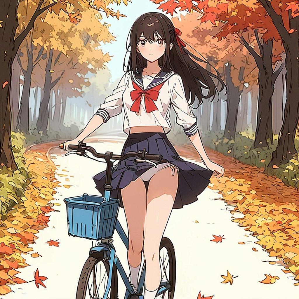 セーラー服の少女と自転車６