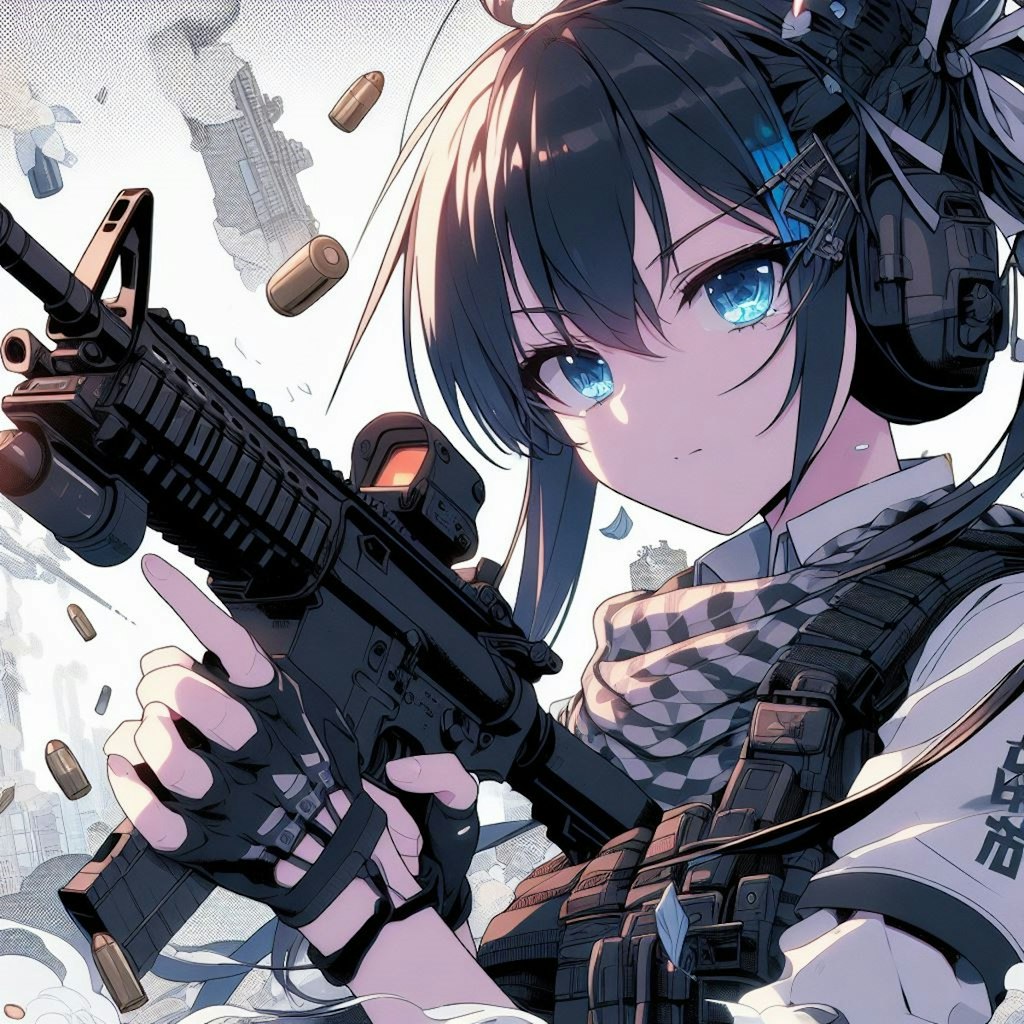 拳銃を構える女の子（その2）