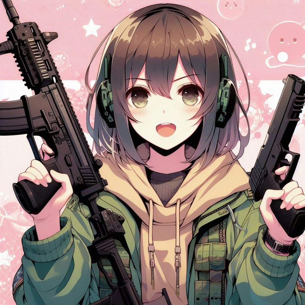 拳銃を構える女の子（その2）