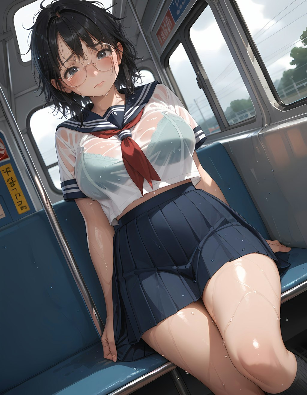 地味子も透けるとエロい