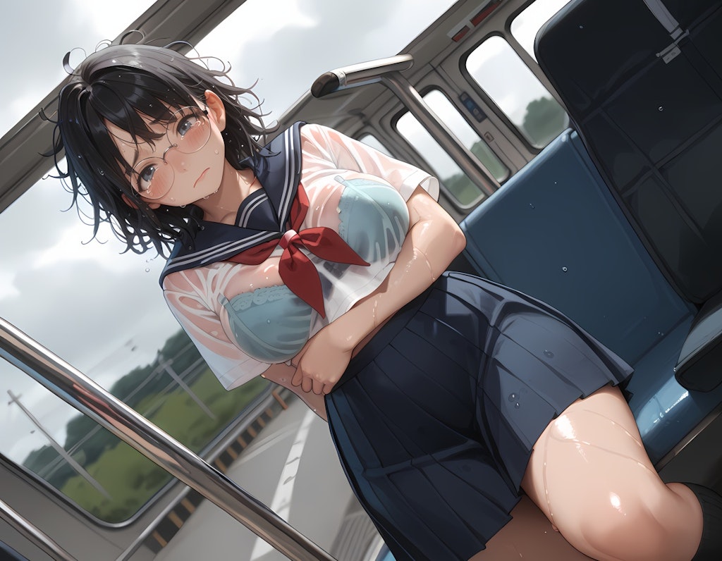 地味子も透けるとエロい