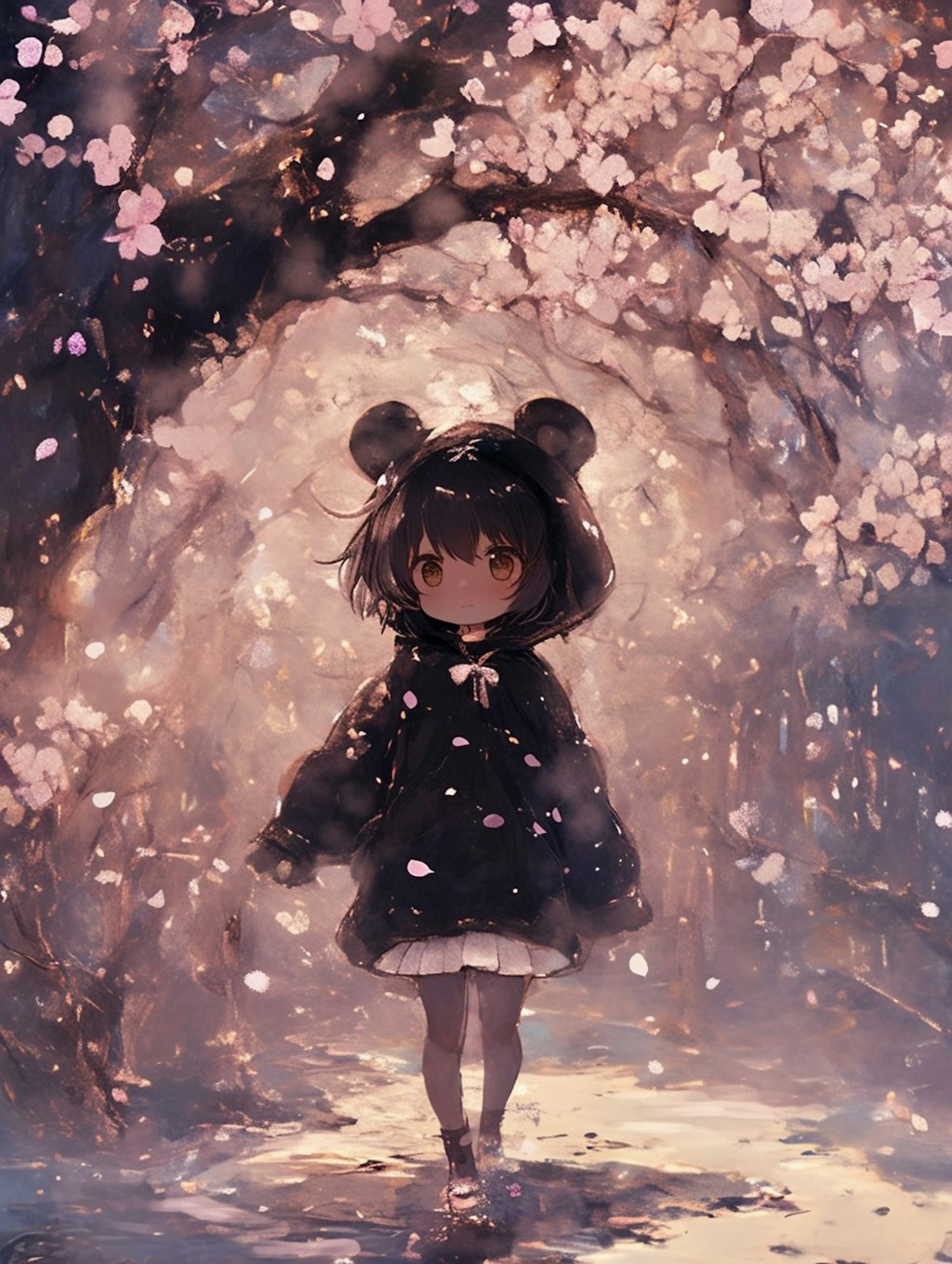 くま娘✖︎夜桜🐾