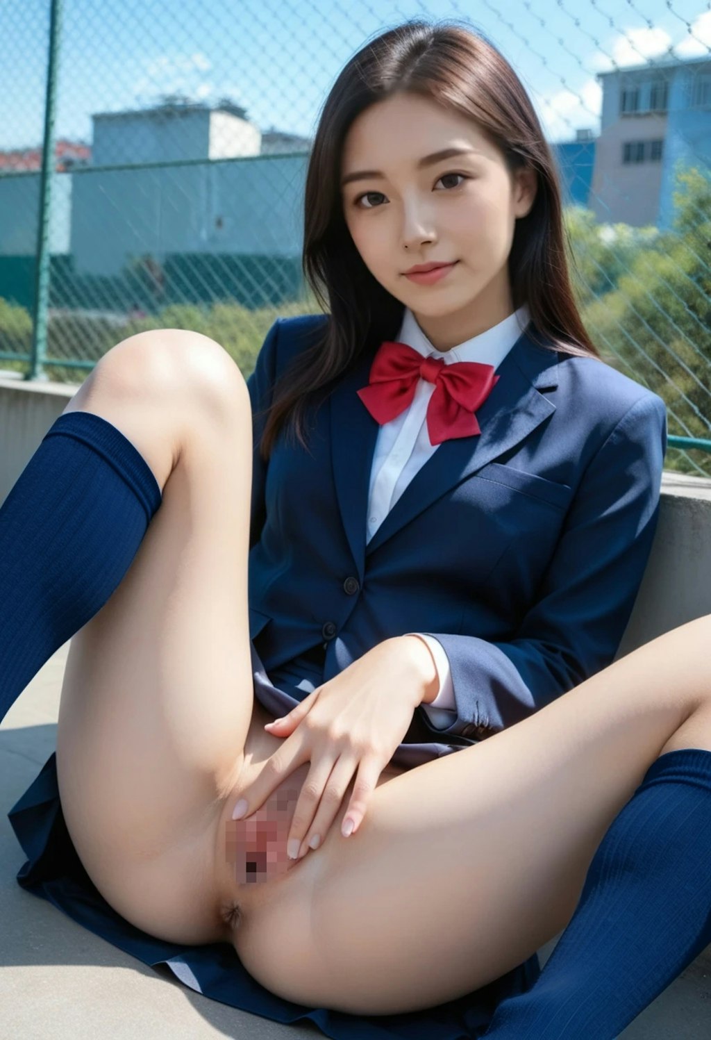 見せたくても見せられない、美栗下。