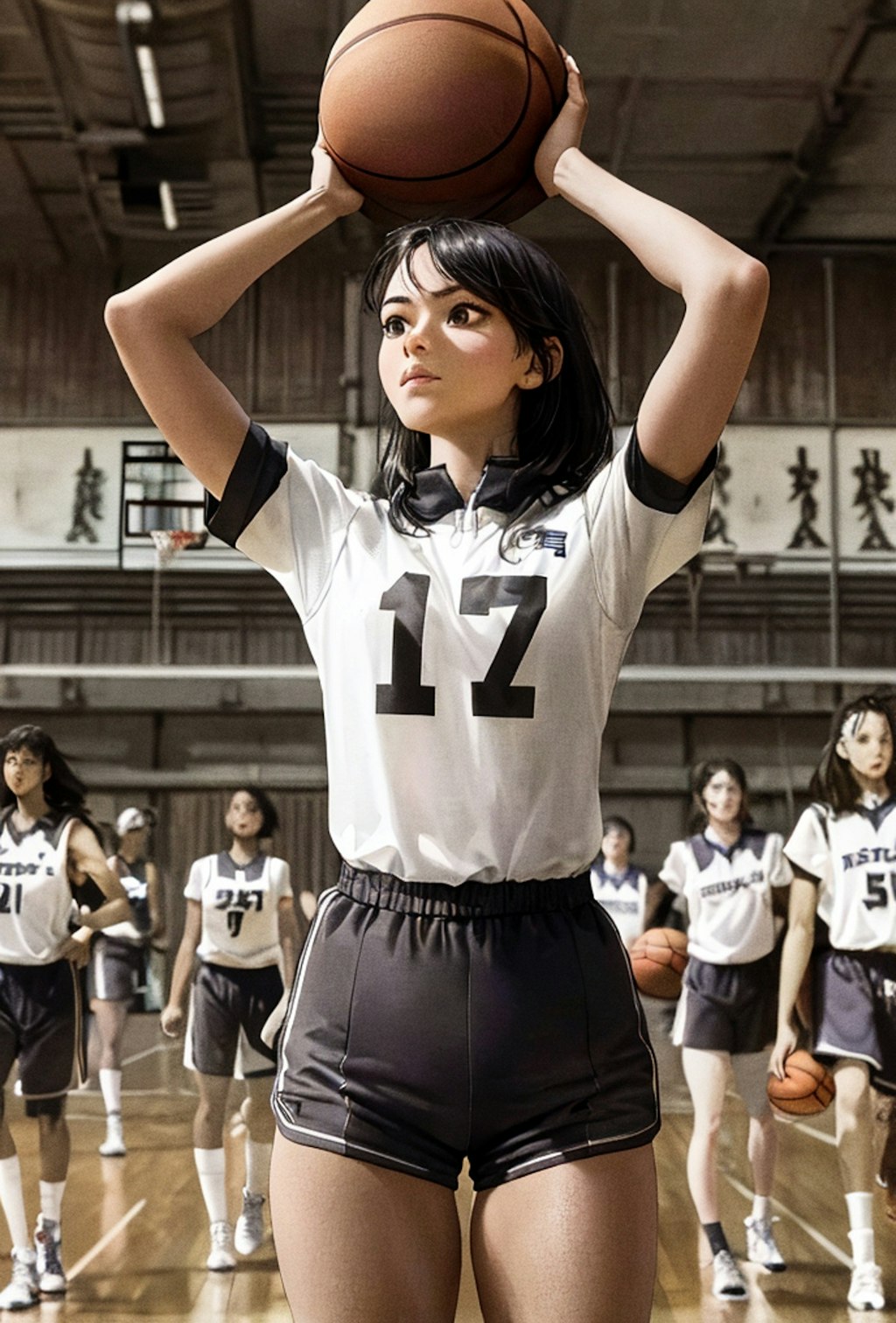 女バスのジャンプシュート81