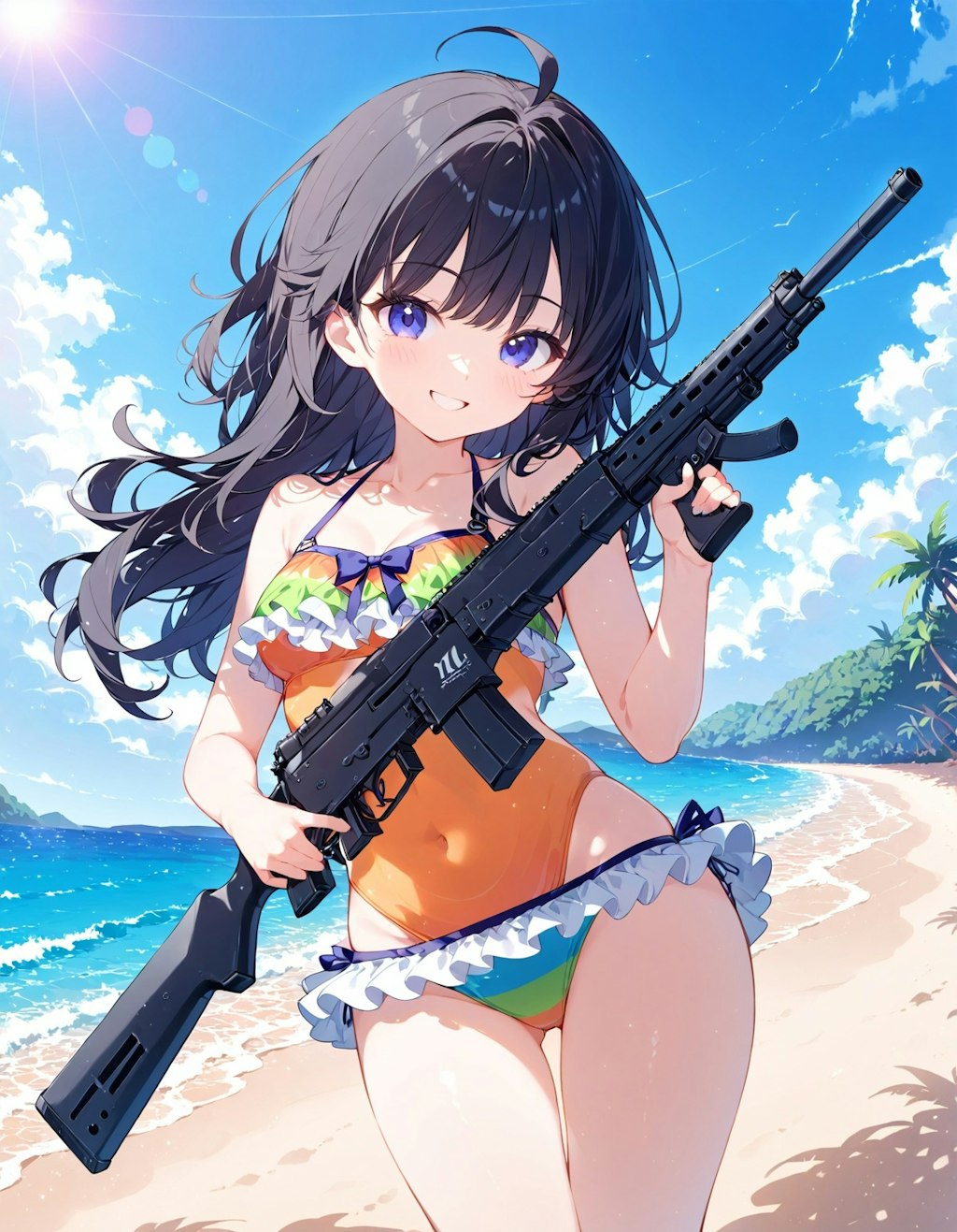 海と少女と銃