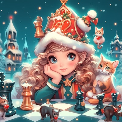 冬の女王と小さなチェスの友達