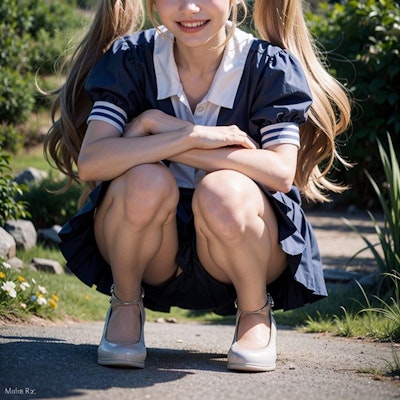AIイラスト白ギャル貧乳ロリ顔　エロ画像　18歳女子校生海外コスプレイヤー　お父さん、写真とって！