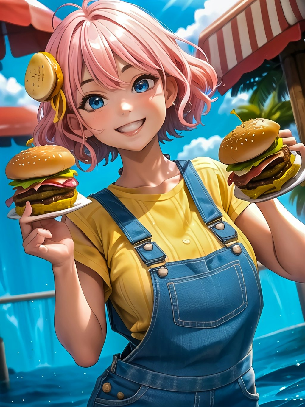 雫ちゃん💧ハンバーガー🍔CMポスターポート