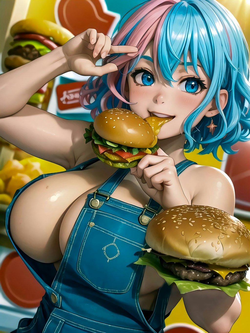 雫ちゃん💧ハンバーガー🍔CMポスターポート