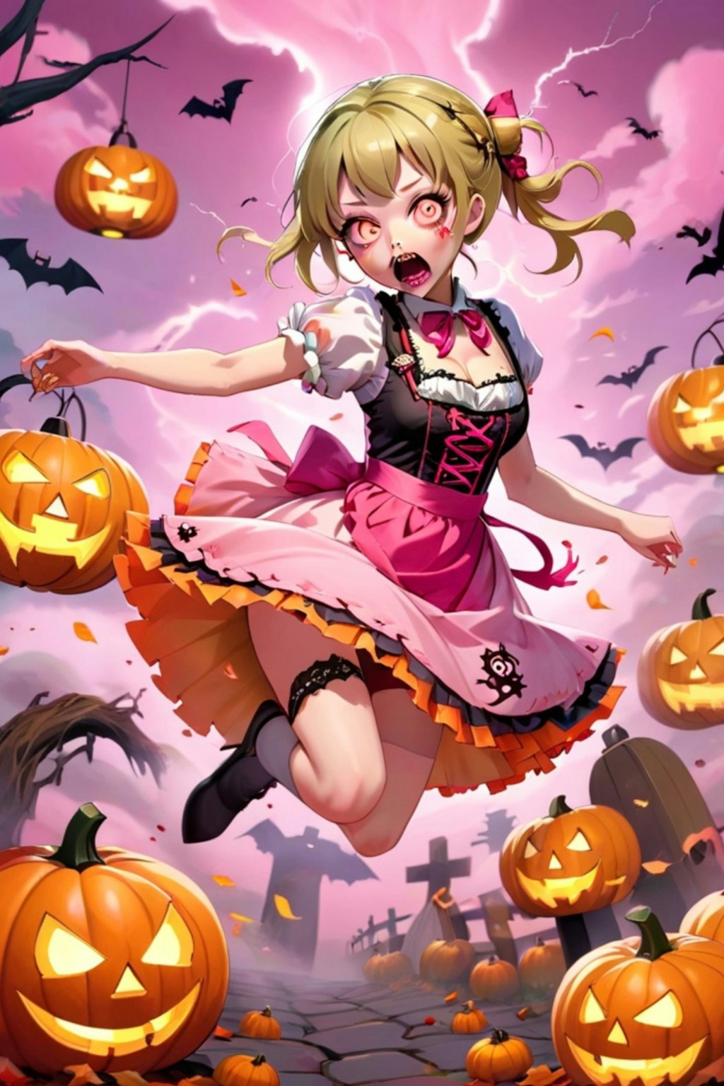 ハロウィンのゾンビ娘ちゃん