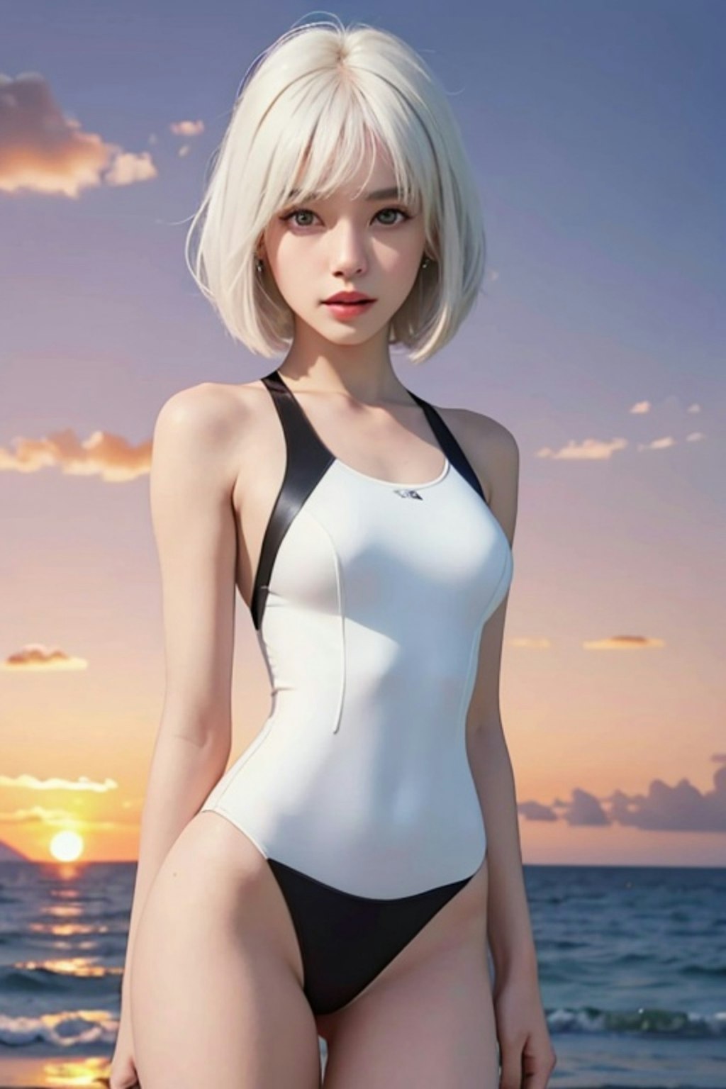 水着の白髪の人