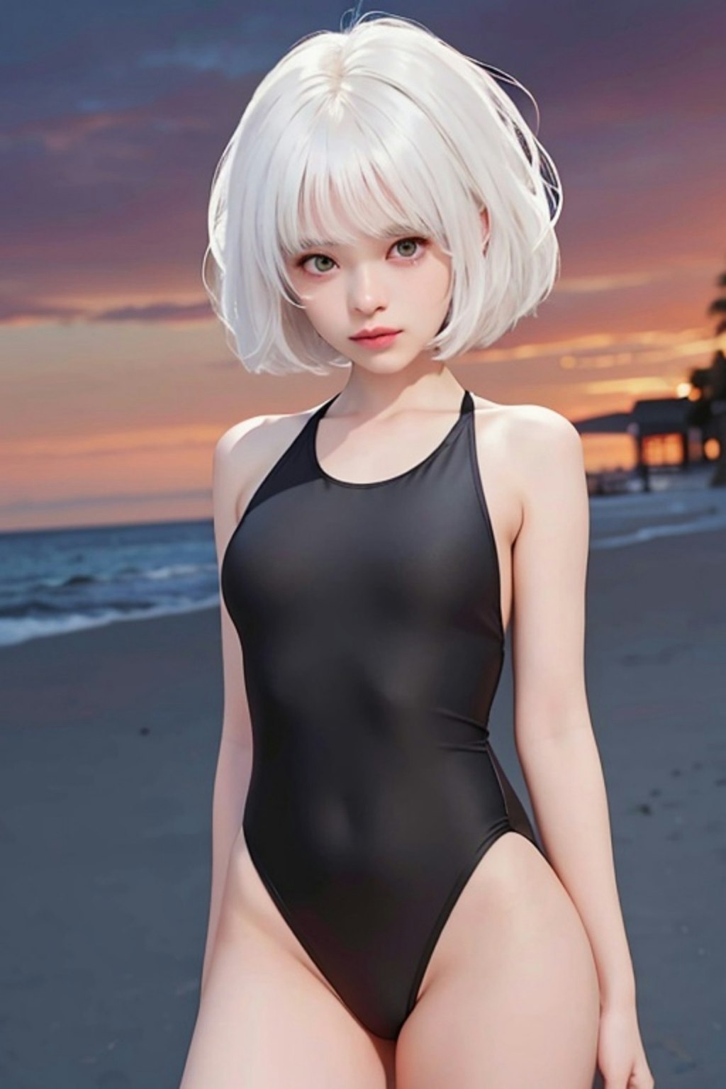 水着の白髪の人