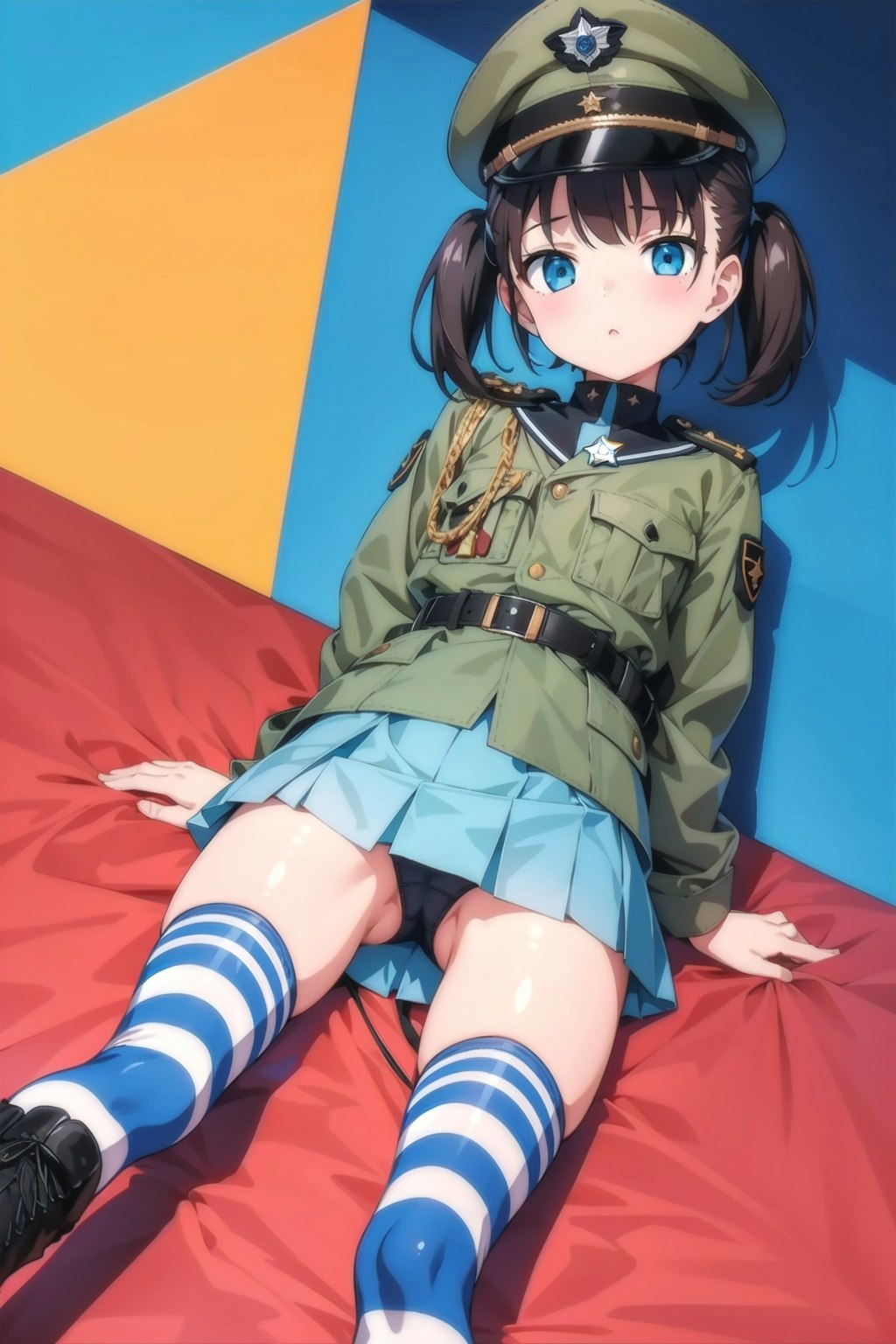 黒髪軍服少女