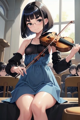 バイオリンを弾くメガネさん