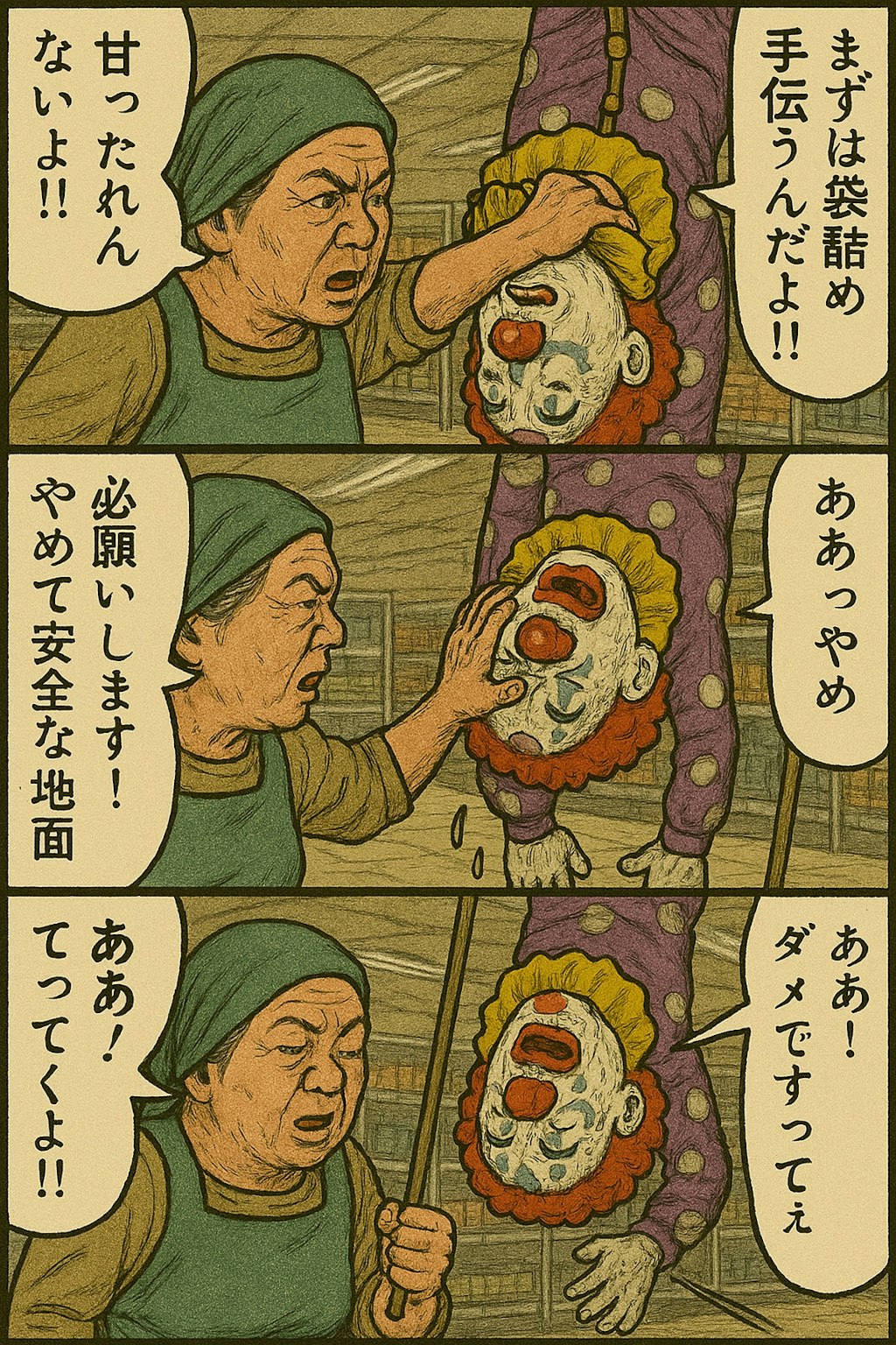 逆さ吊り客の対処法