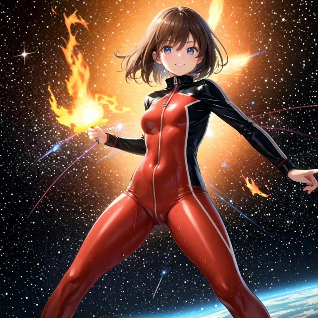 Fighting catsuit heroine