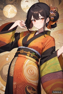 Art of marbling Kimono