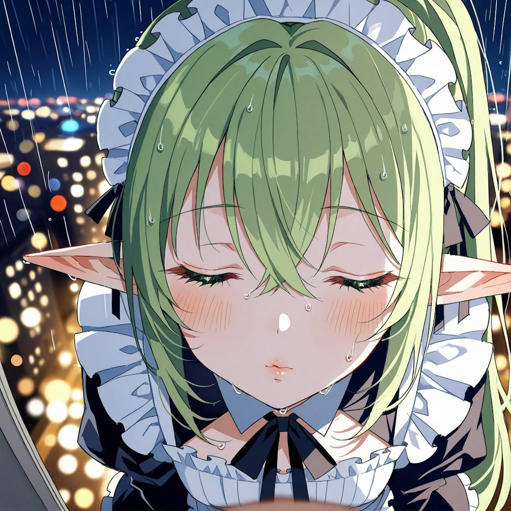 うちのメイドエルフのキス顔をどうぞ