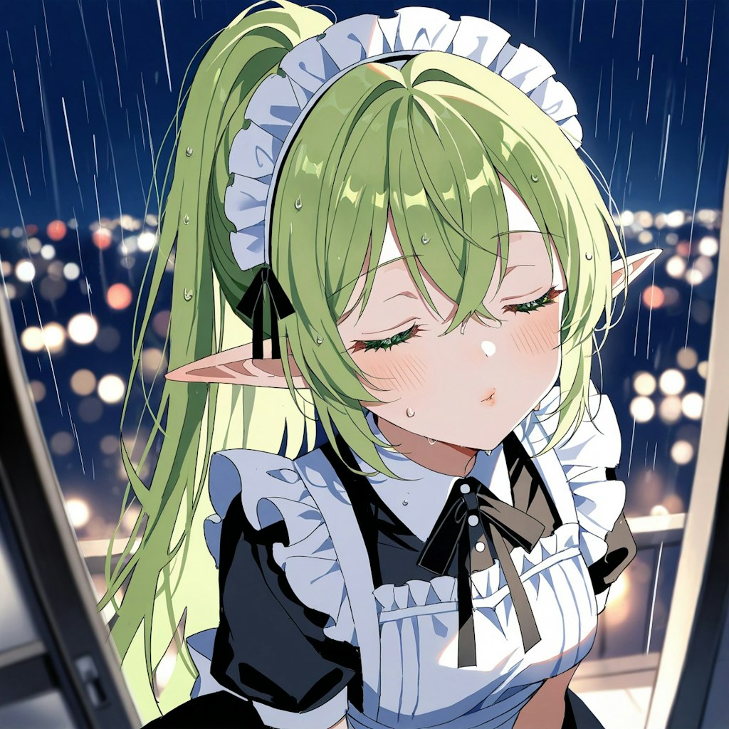 うちのメイドエルフのキス顔をどうぞ