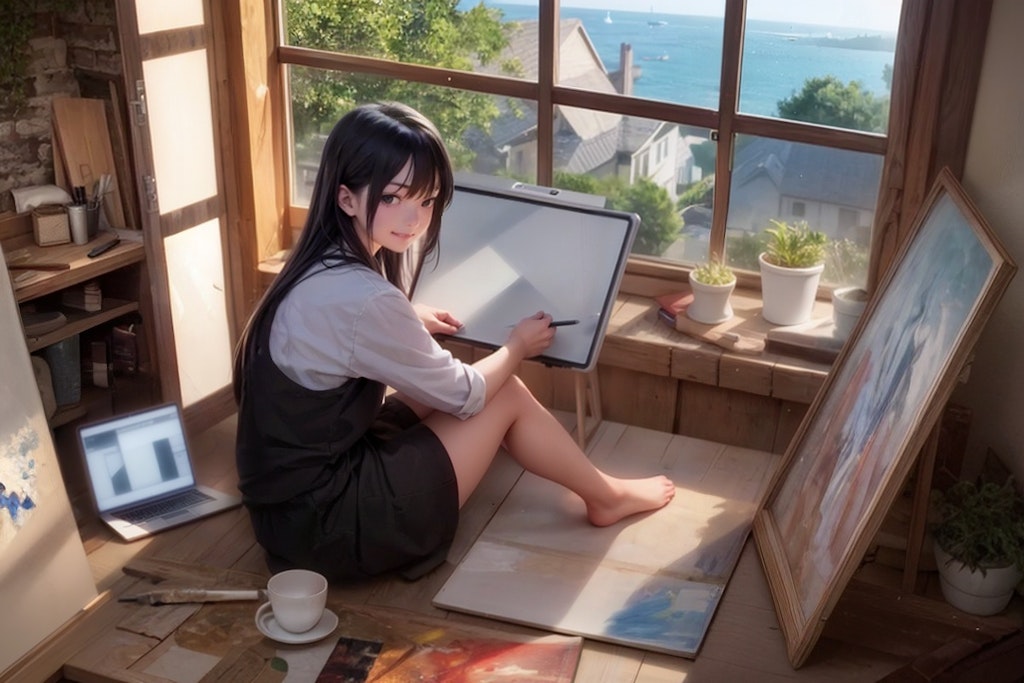 窓際タブレット
