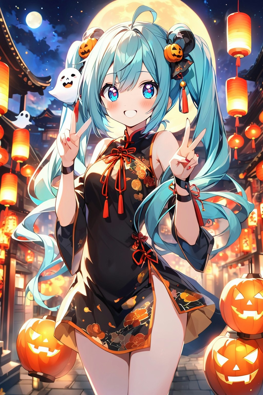 チャイナドレスでハロウィン