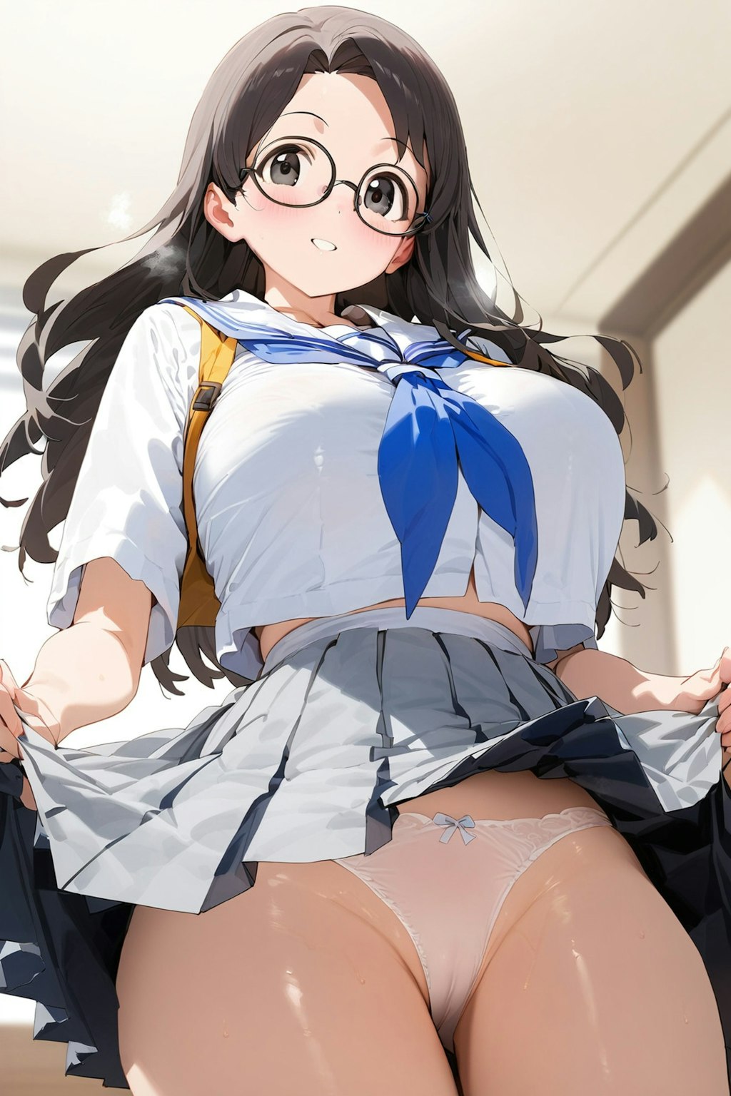 パンチラとセーラー服と眼鏡と女子高校生と