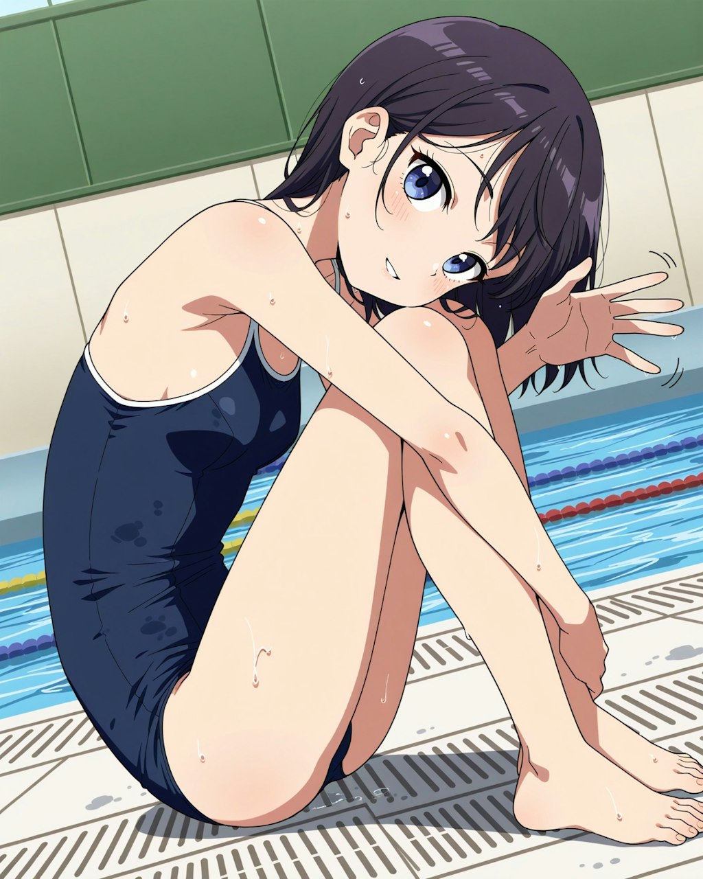 プールの授業で目が合って