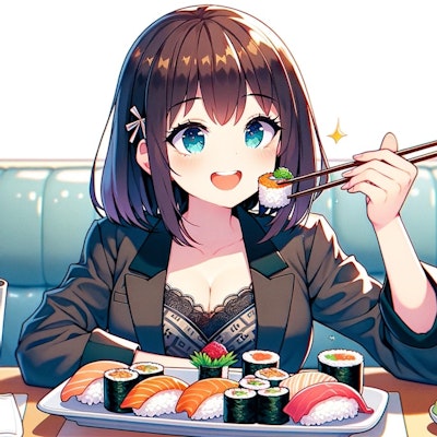 寿司を食べる子